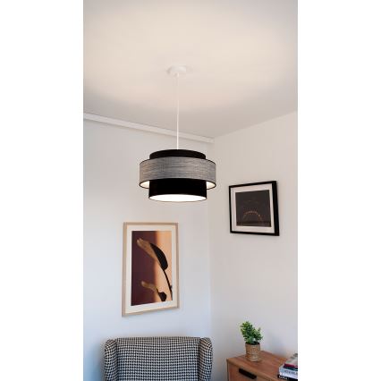 Chandelier on a string GRACE 1xE27/60W/230V black/grey
