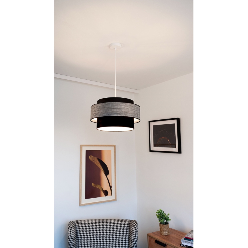 Chandelier on a string GRACE 1xE27/60W/230V black/grey