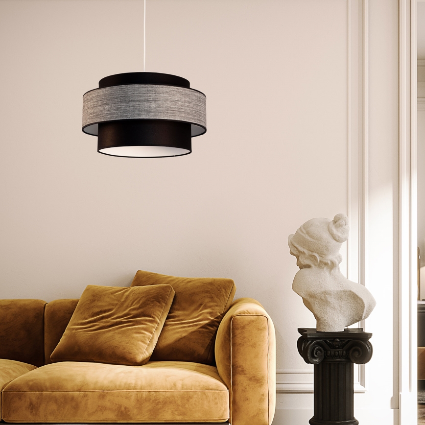 Chandelier on a string GRACE 1xE27/60W/230V black/grey