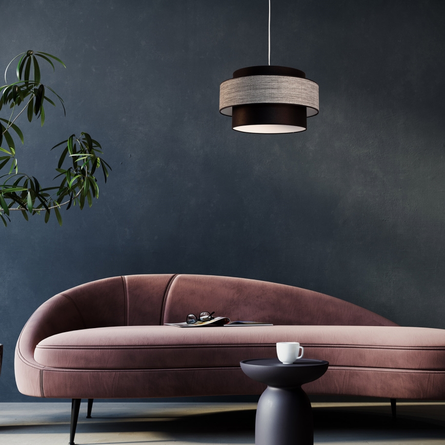 Chandelier on a string GRACE 1xE27/60W/230V black/grey