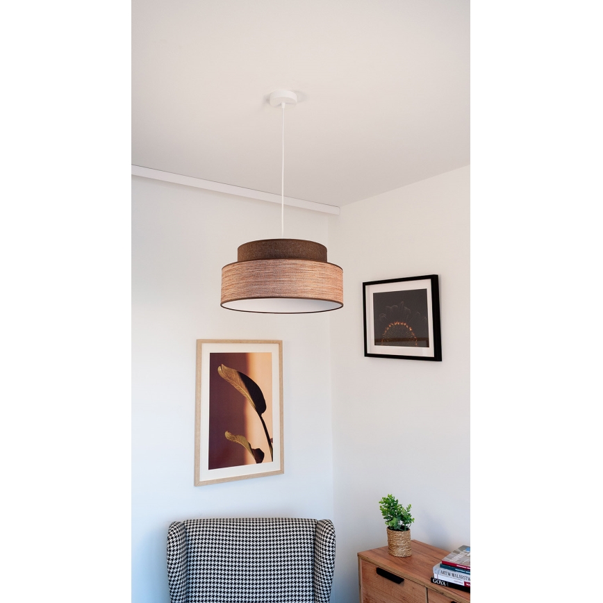 Chandelier on a string GRACE 1xE27/60W/230V brown/beige