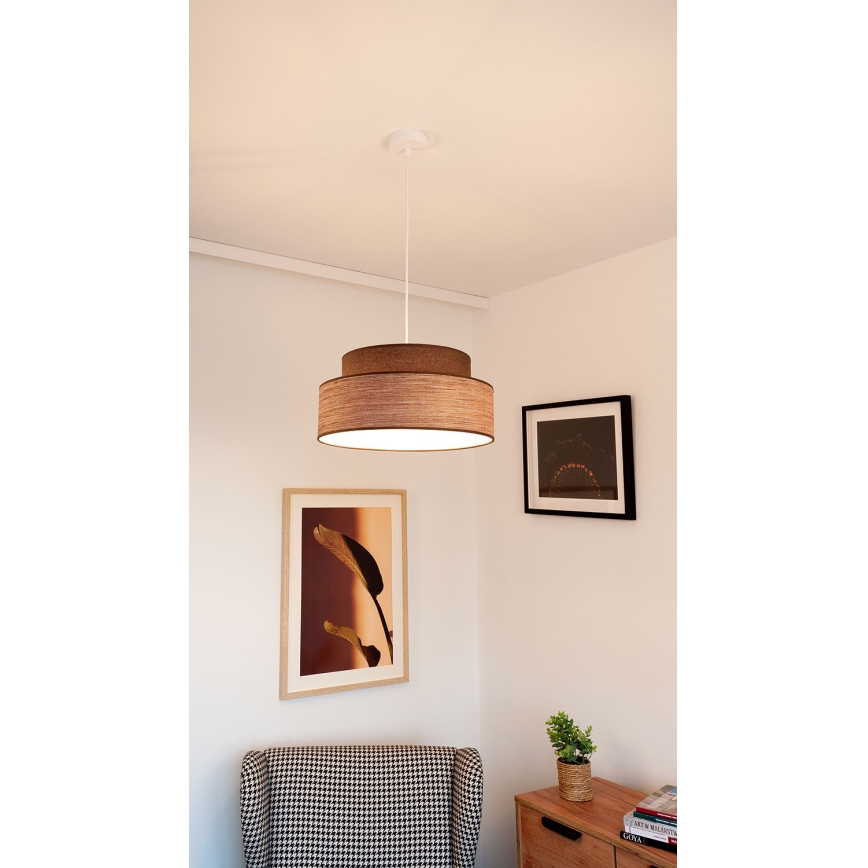 Chandelier on a string GRACE 1xE27/60W/230V brown/beige