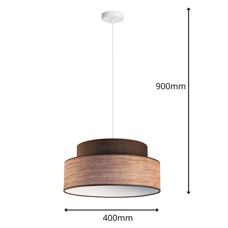 Chandelier on a string GRACE 1xE27/60W/230V brown/beige