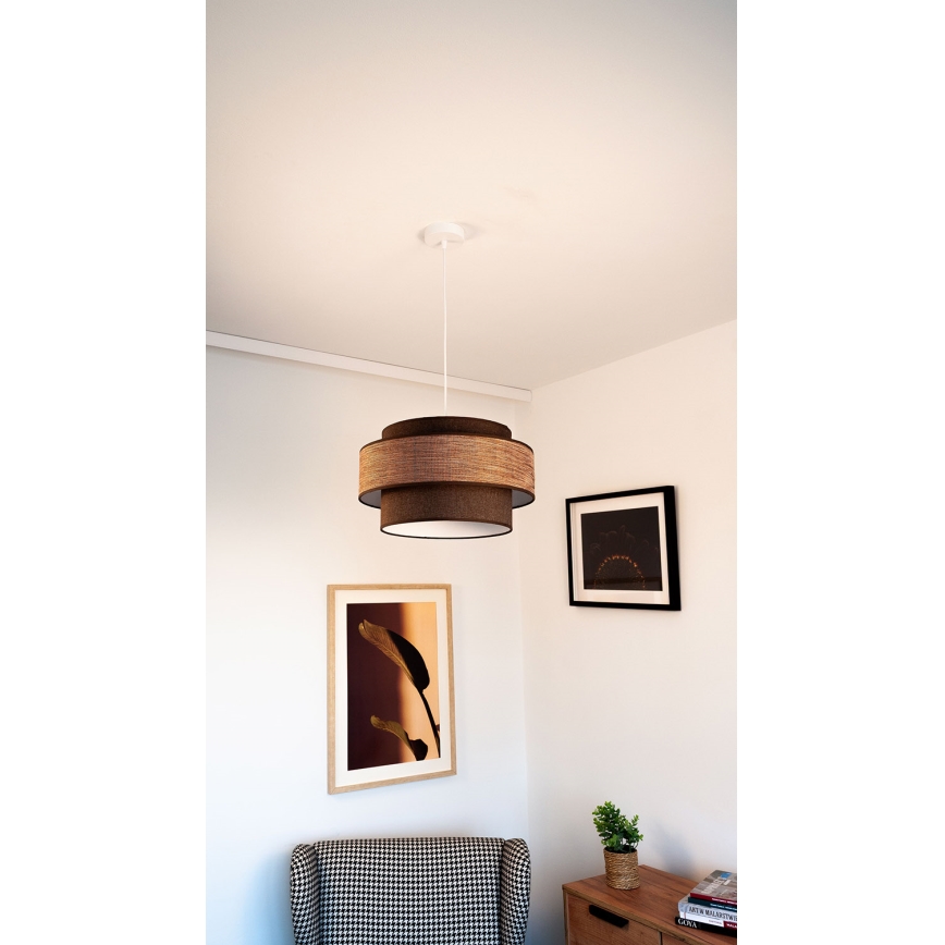 Chandelier on a string GRACE 1xE27/60W/230V brown/beige