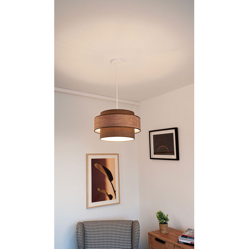 Chandelier on a string GRACE 1xE27/60W/230V brown/beige