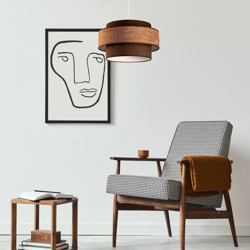 Chandelier on a string GRACE 1xE27/60W/230V brown/beige