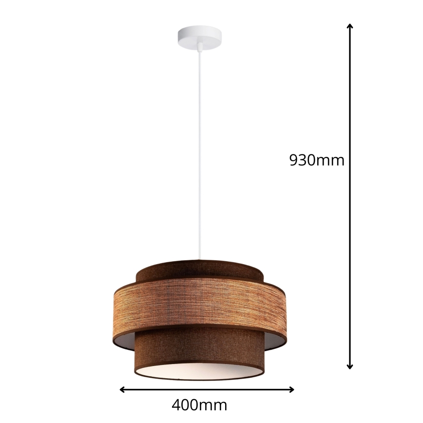 Chandelier on a string GRACE 1xE27/60W/230V brown/beige