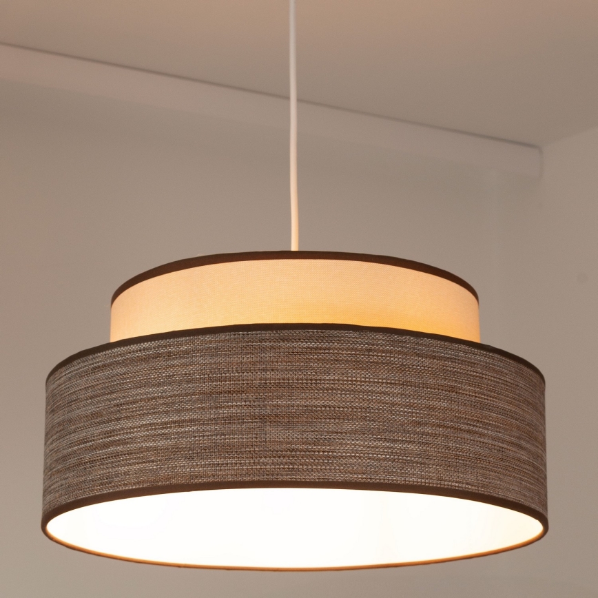Chandelier on a string GRACE 1xE27/60W/230V creamy/brown