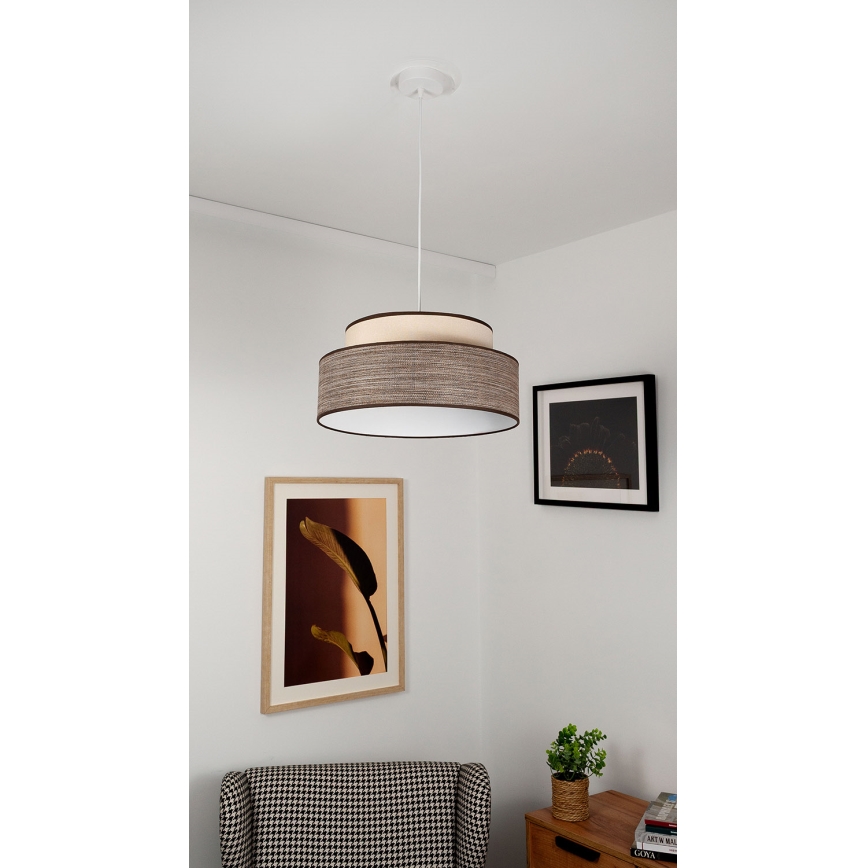 Chandelier on a string GRACE 1xE27/60W/230V creamy/brown