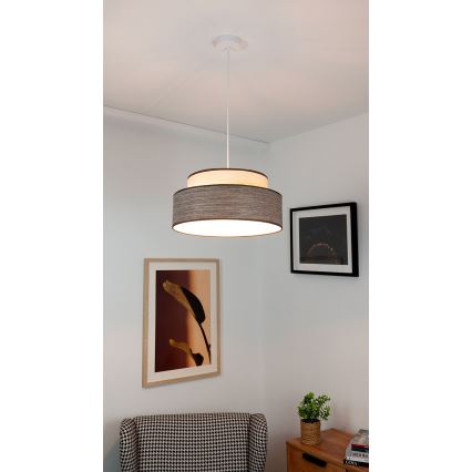 Chandelier on a string GRACE 1xE27/60W/230V creamy/brown