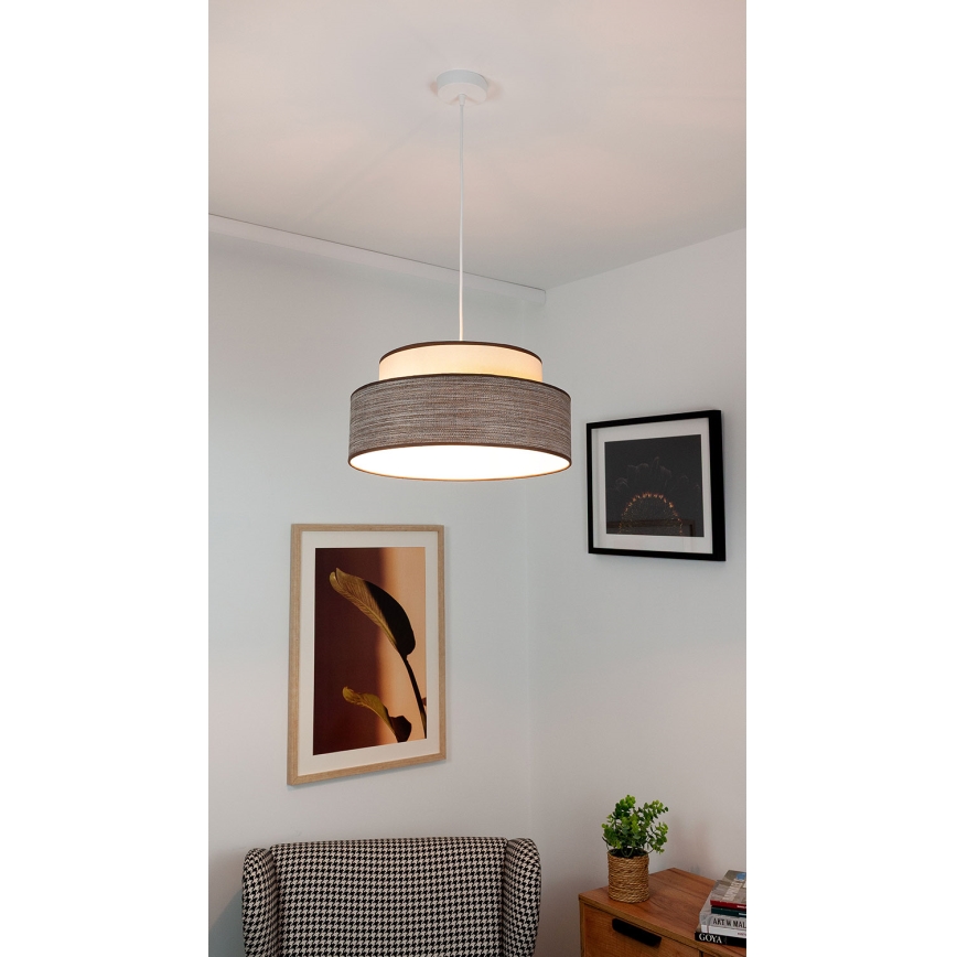 Chandelier on a string GRACE 1xE27/60W/230V creamy/brown
