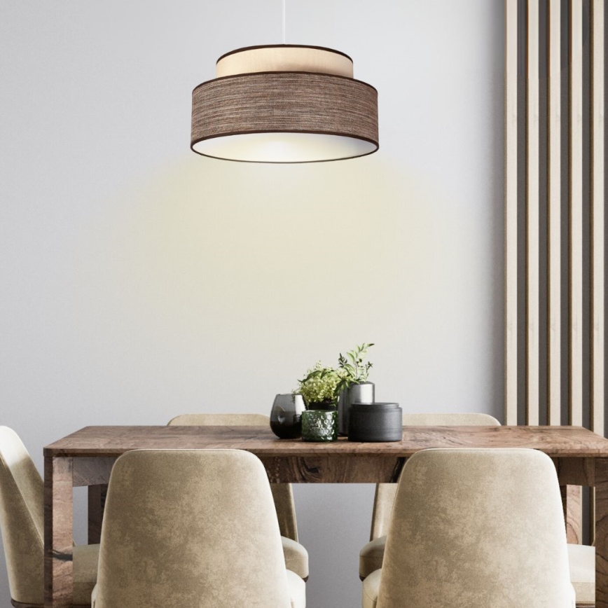 Chandelier on a string GRACE 1xE27/60W/230V creamy/brown