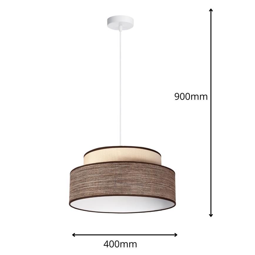Chandelier on a string GRACE 1xE27/60W/230V creamy/brown