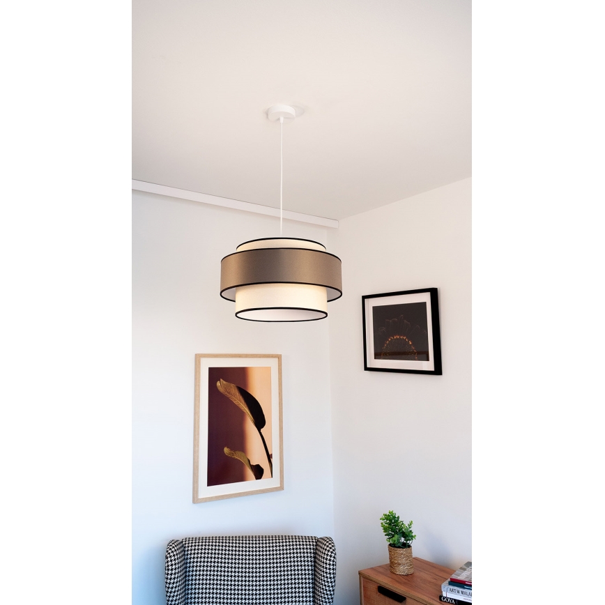 Chandelier on a string GRACE 1xE27/60W/230V creamy/brown