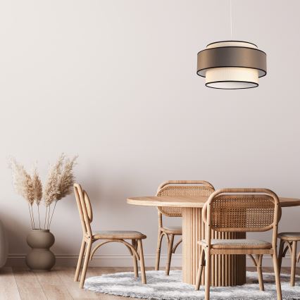 Chandelier on a string GRACE 1xE27/60W/230V creamy/brown