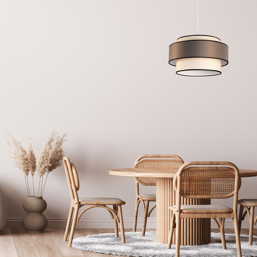 Chandelier on a string GRACE 1xE27/60W/230V creamy/brown