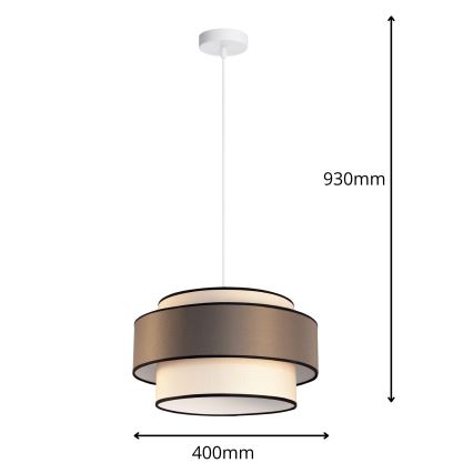 Chandelier on a string GRACE 1xE27/60W/230V creamy/brown