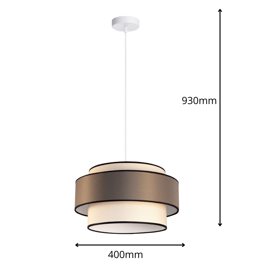 Chandelier on a string GRACE 1xE27/60W/230V creamy/brown
