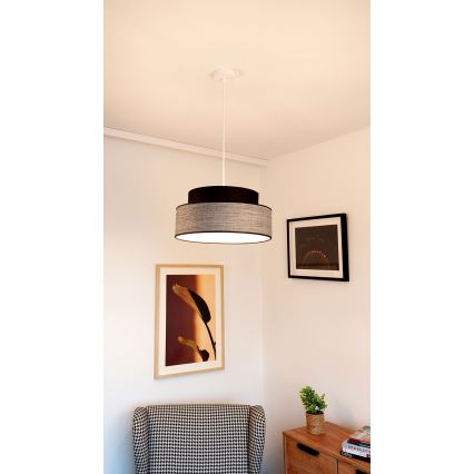 Chandelier on a string GRACE 1xE27/60W/230V d. 40 cm black/grey