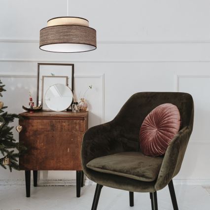 Chandelier on a string GRACE 1xE27/60W/230V d. 40 cm creamy/brown