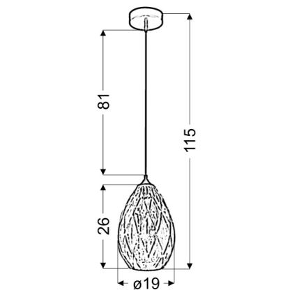 Chandelier on a string GRAN 1xE27/60W/230V