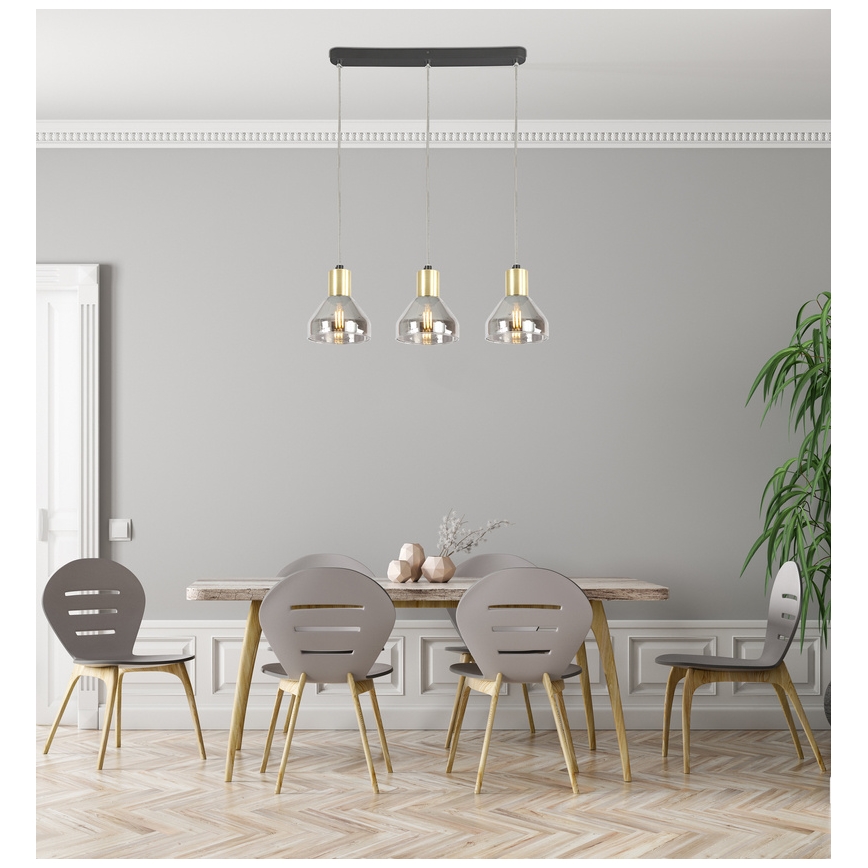 Chandelier on a string GREGORY 3xE14/40W/230V