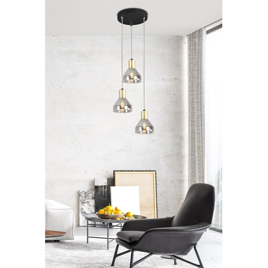 Chandelier on a string GREGORY 3xE14/40W/230V