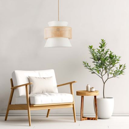 Chandelier on a string GRENADA 1xE27/20W/230V d. 40 cm beige