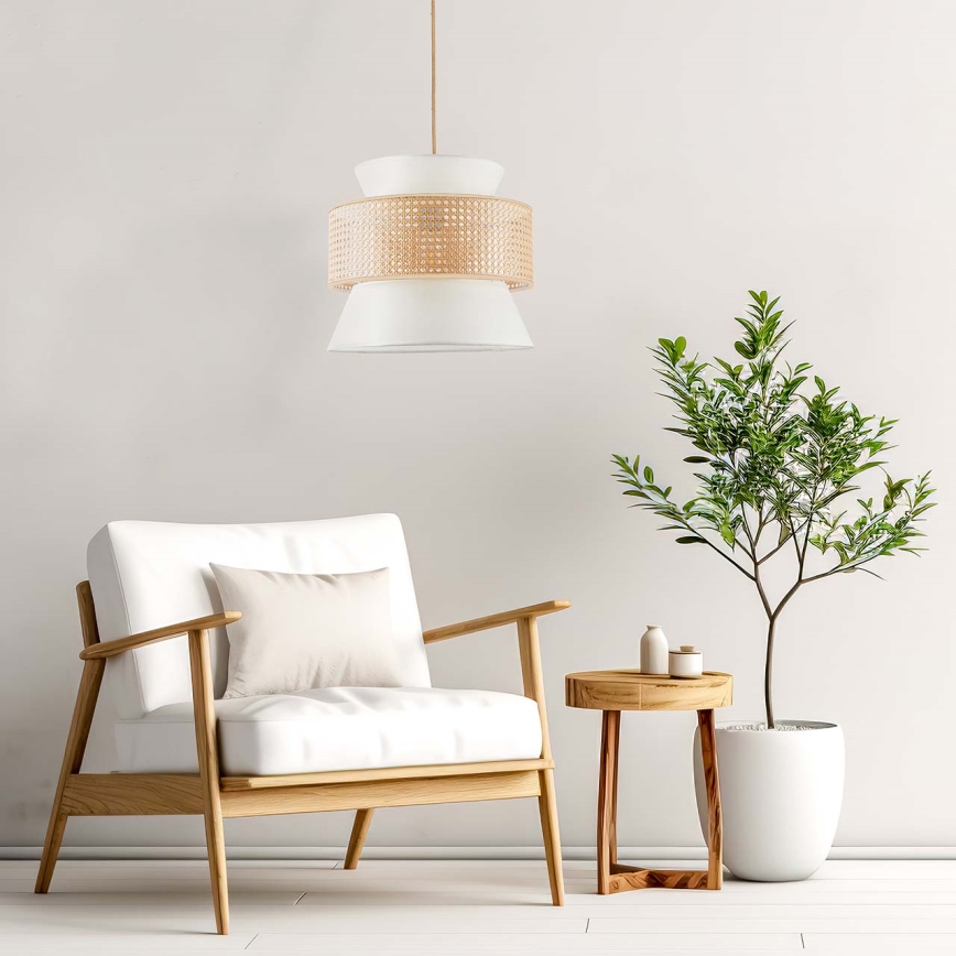 Chandelier on a string GRENADA 1xE27/20W/230V d. 40 cm beige