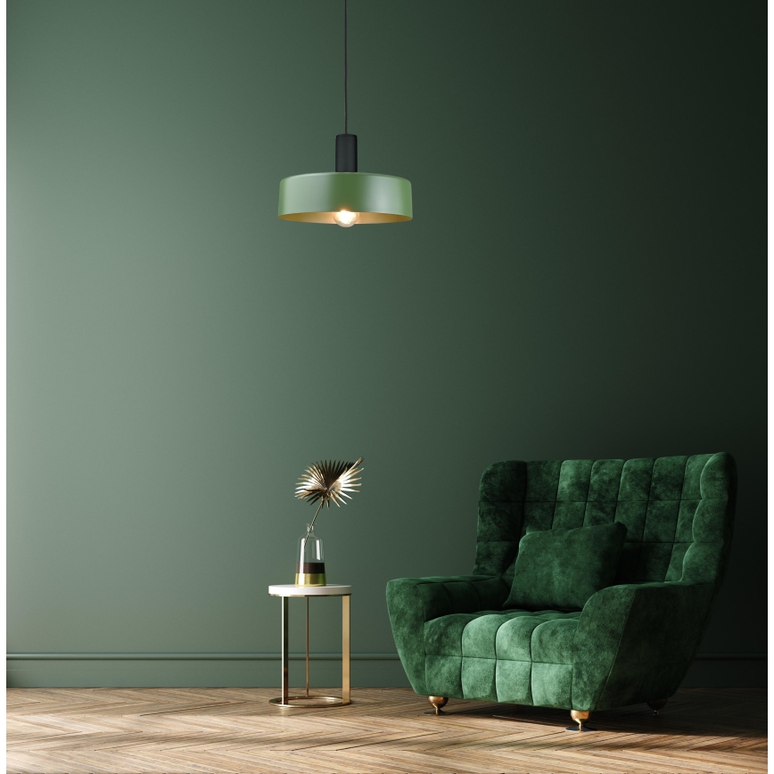 Chandelier on a string HAKI 1xE27/60W/230V green/black
