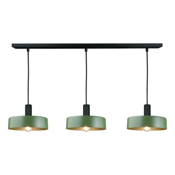 Chandelier on a string HAKI 3xE27/60W/230V green/black