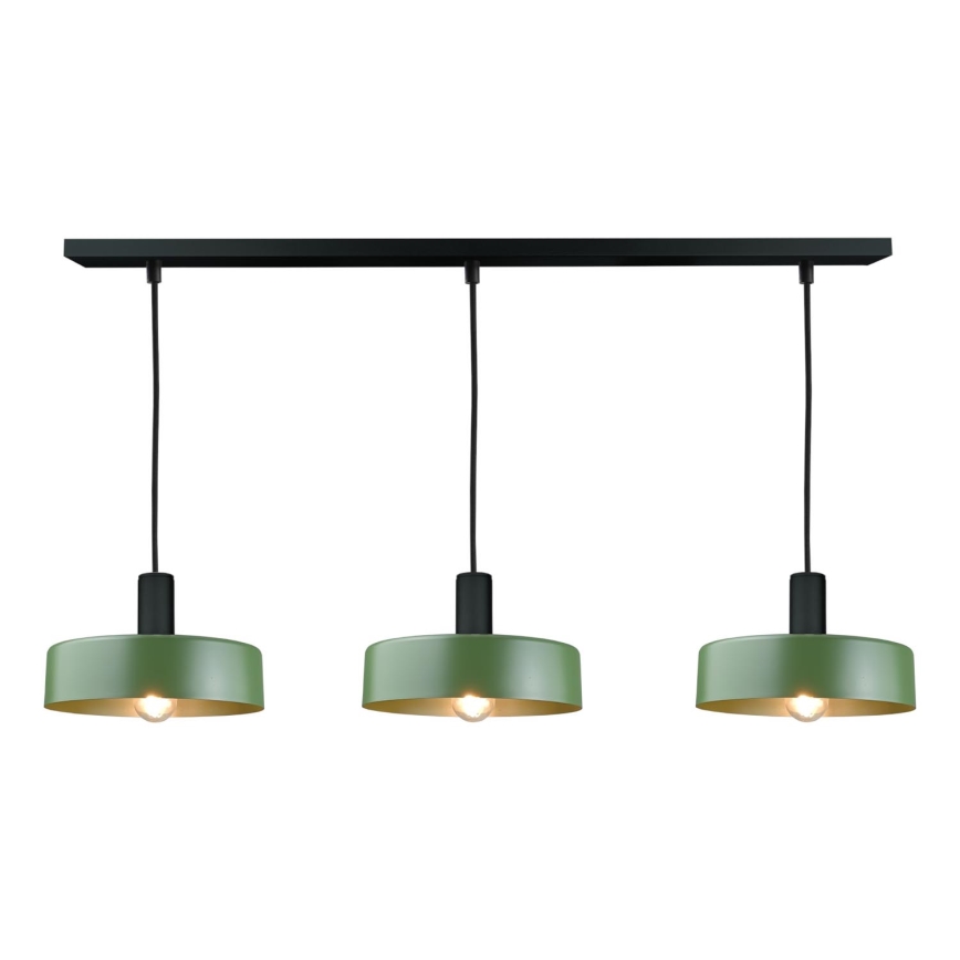 Chandelier on a string HAKI 3xE27/60W/230V green/black