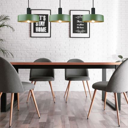 Chandelier on a string HAKI 3xE27/60W/230V green/black