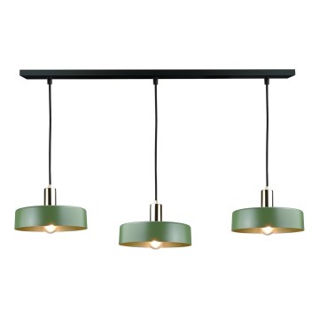 Chandelier on a string HAKI 3xE27/60W/230V green/black/shiny chrome