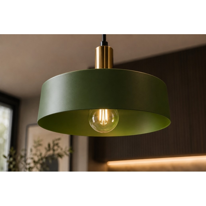 Chandelier on a string HAKI 3xE27/60W/230V green/black/shiny chrome