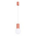 Chandelier on a string HALO 1xG9/8W/230V d. 12 cm pink