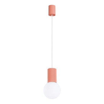 Chandelier on a string HALO 1xG9/8W/230V d. 12 cm pink