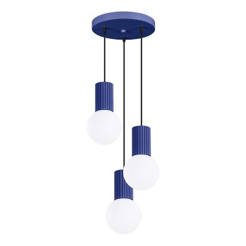 Chandelier on a string HALO 3xG9/8W/230V d. 25 cm blue