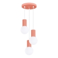 Chandelier on a string HALO 3xG9/8W/230V d. 25 cm pink