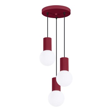 Chandelier on a string HALO 3xG9/8W/230V d. 25 cm red