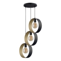 Chandelier on a string HAPPY 3xE27/60W/230V black/gold