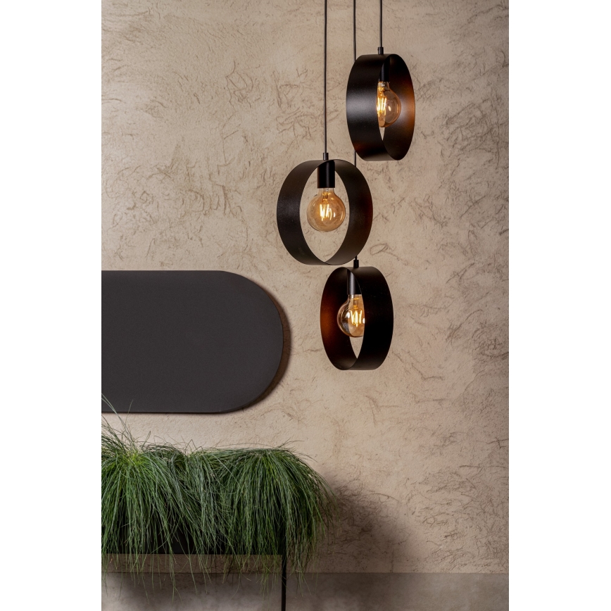 Chandelier on a string HAPPY 3xE27/60W/230V black