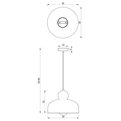Chandelier on a string HARALD 1xE27/60W/230V black