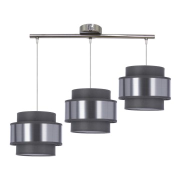 Chandelier on a string HARE 3xE27/60W/230V grey/matte chrome