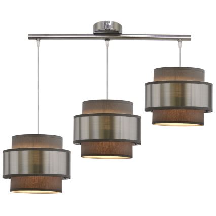Chandelier on a string HARE 3xE27/60W/230V grey/matte chrome