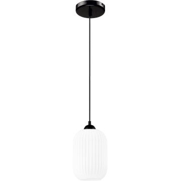 Chandelier on a string HARMA 1xE27/15W/230V d. 14 cm white/black