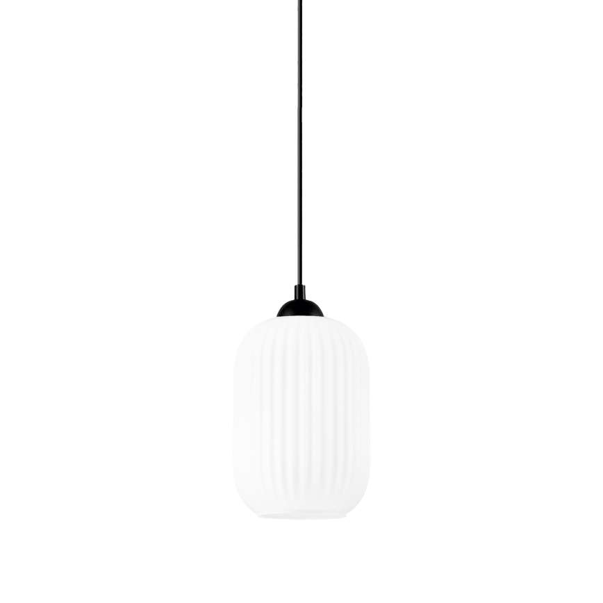 Chandelier on a string HARMA 1xE27/15W/230V d. 14 cm white/black