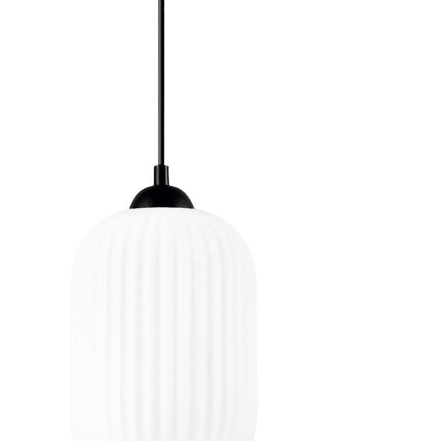 Chandelier on a string HARMA 1xE27/15W/230V d. 14 cm white/black