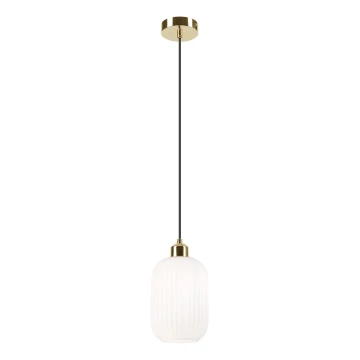 Chandelier on a string HARMA 1xE27/15W/230V d. 14 cm white/gold