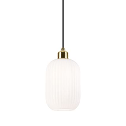 Chandelier on a string HARMA 1xE27/15W/230V d. 14 cm white/gold